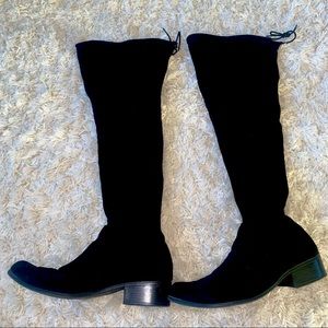 Wide-Calf Over-the-Knee Boots| Black